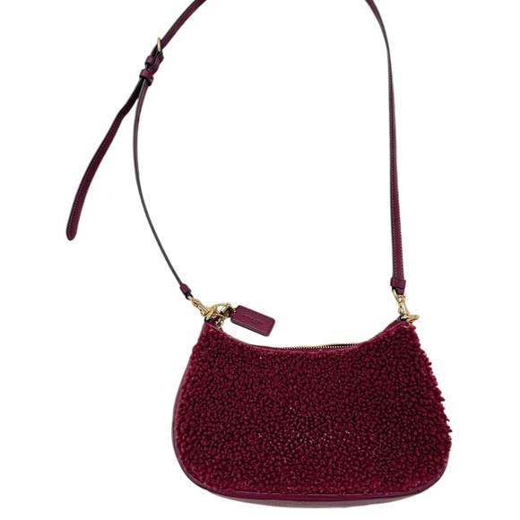 Coach Teri Shearling Crossbody Bag with Coach Motif - Picture 2 of 6